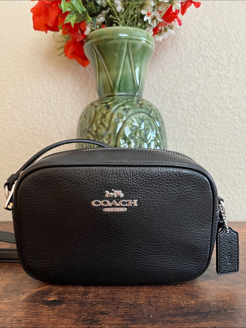 Coach Mini Jamie Camera Bag Black pebble leather